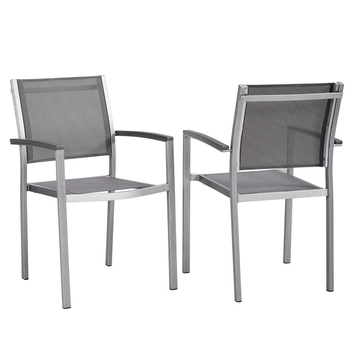 Shore Dining Chair Outdoor Patio Aluminum Set of 2 - view 6