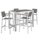 Shore 5 Piece Outdoor Patio Aluminum Dining Set - alternate angle view