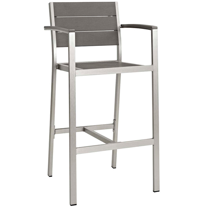 Shore 5 Piece Outdoor Patio Aluminum Dining Set - detail close-up