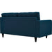 Empress Left-Facing Upholstered Fabric Loveseat - detail close-up