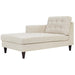 Empress Left-Arm Upholstered Fabric Chaise - in lifestyle setting