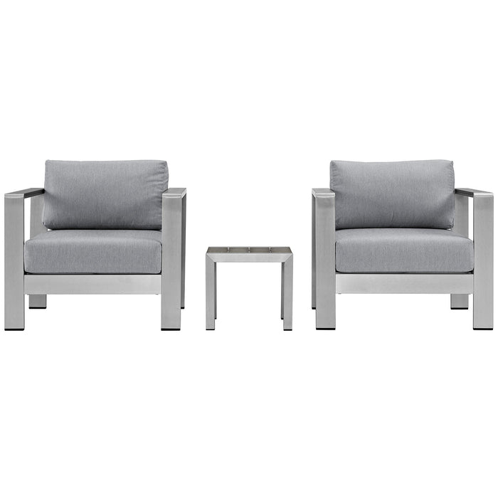 Modway Shore 3 Piece Outdoor Patio Aluminum Set - View 16