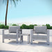 Modway Shore 3 Piece Outdoor Patio Aluminum Set - Dimensions