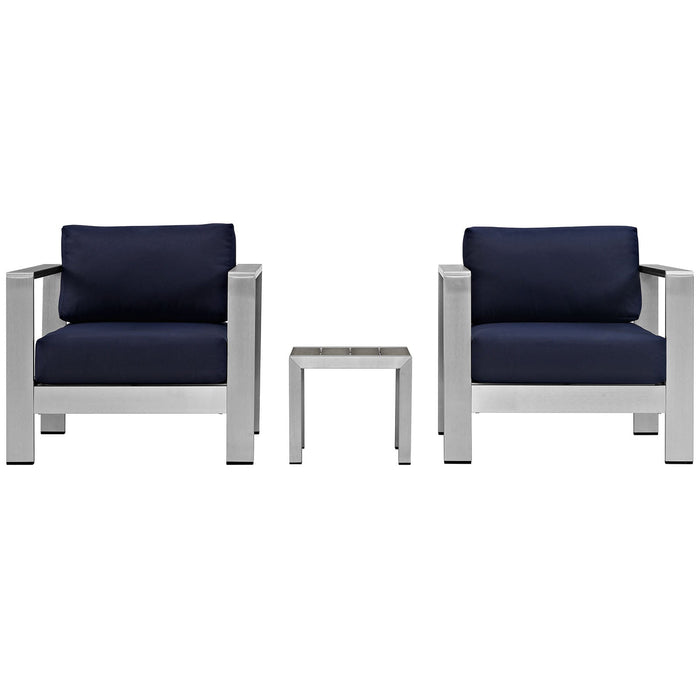 Modway Shore 3 Piece Outdoor Patio Aluminum Set - View 17