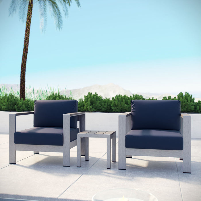 Modway Shore 3 Piece Outdoor Patio Aluminum Set - View 11