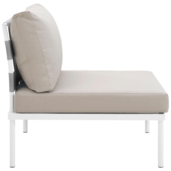 Harmony Armless Outdoor Patio Aluminum Chair - detail close-up