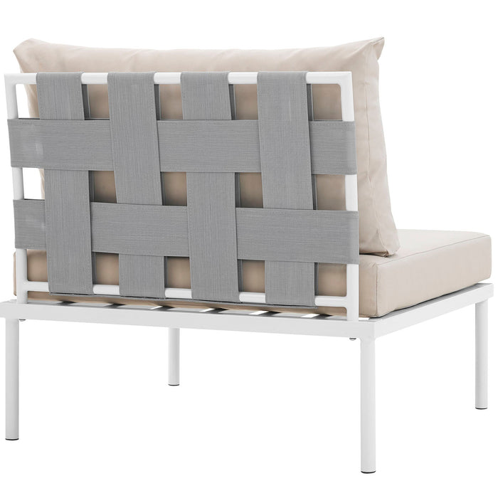 Harmony Armless Outdoor Patio Aluminum Chair - in lifestyle setting