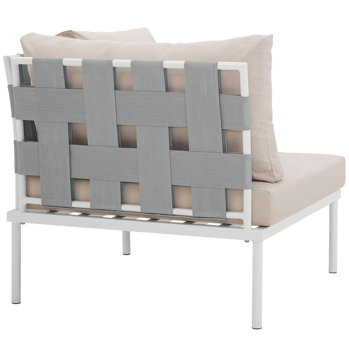 Harmony Outdoor Patio Aluminum Corner Sofa - in lifestyle setting
