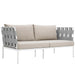 Harmony Outdoor Patio Aluminum Loveseat - alternate angle view