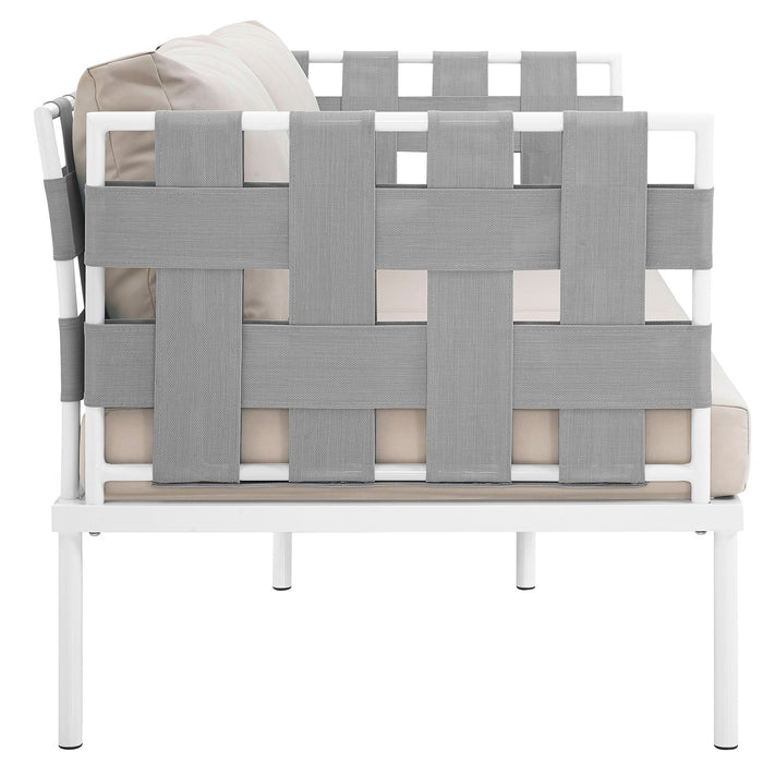 Harmony Outdoor Patio Aluminum Loveseat - detail close-up