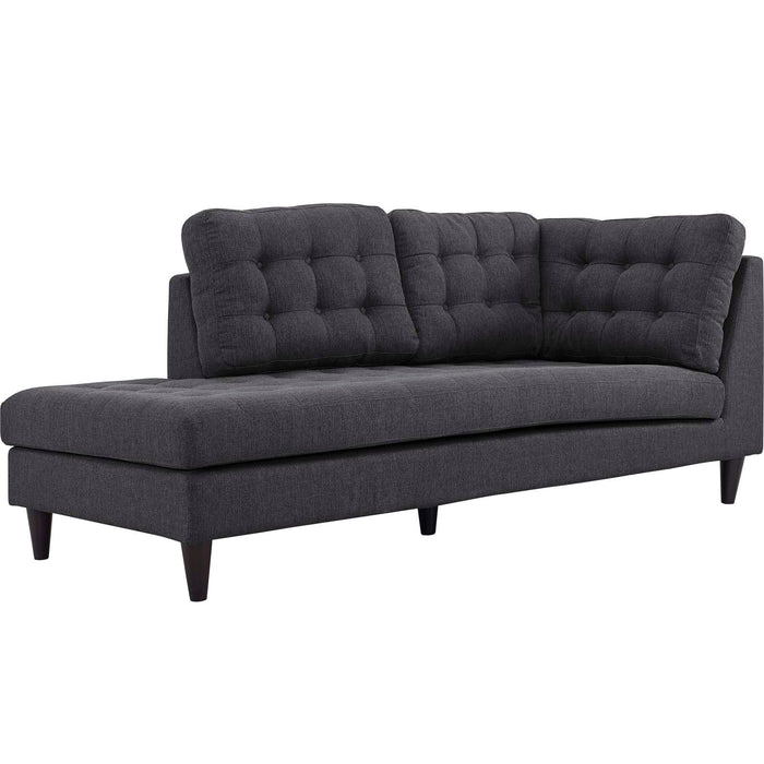 Empress Upholstered Fabric Left Facing Bumper - in lifestyle setting