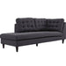 Empress Upholstered Fabric Left Facing Bumper - in lifestyle setting