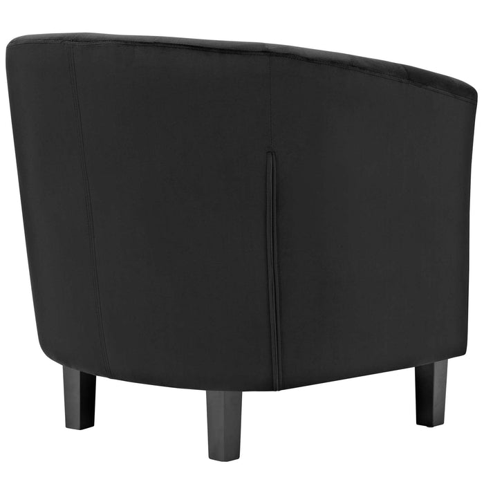 Prospect Performance Velvet Living Room Accent Armchair - Chic Barrel Back Design & Comfort