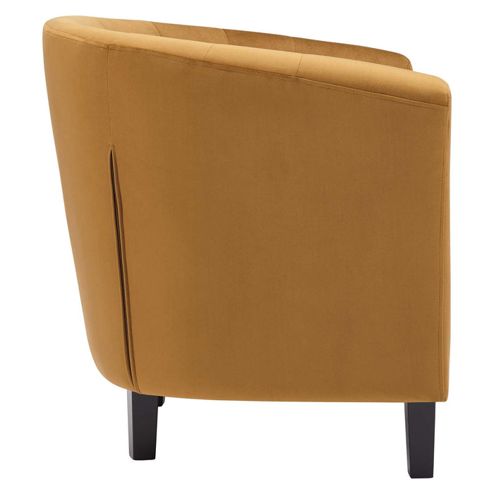 Prospect Performance Velvet Living Room Accent Armchair - Chic Barrel Back Design & Comfort