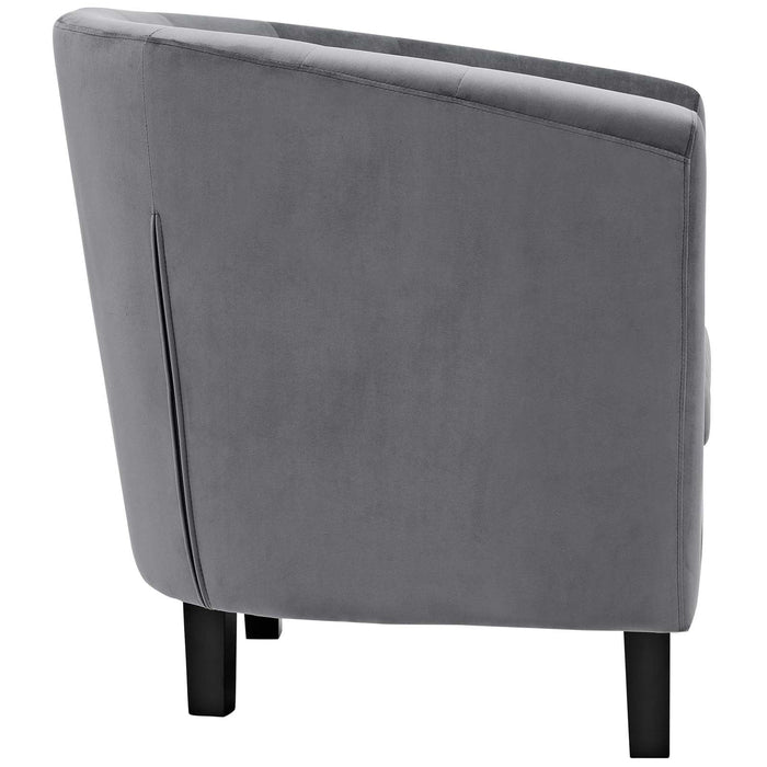 Prospect Performance Velvet Living Room Accent Armchair - Chic Barrel Back Design & Comfort