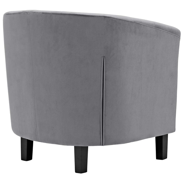 Prospect Performance Velvet Living Room Accent Armchair - Chic Barrel Back Design & Comfort