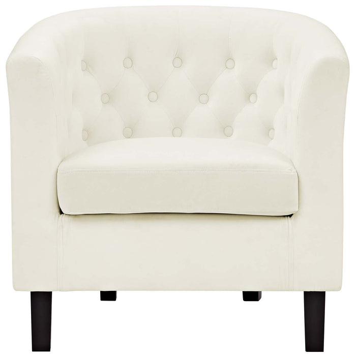 Prospect Performance Velvet Living Room Accent Armchair - Chic Barrel Back Design & Comfort