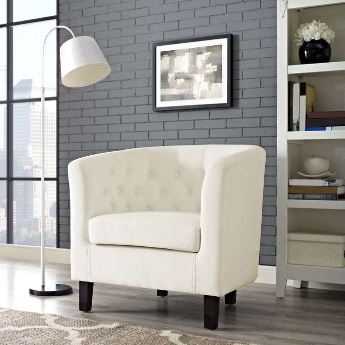 Prospect Performance Velvet Living Room Accent Armchair - Chic Barrel Back Design & Comfort