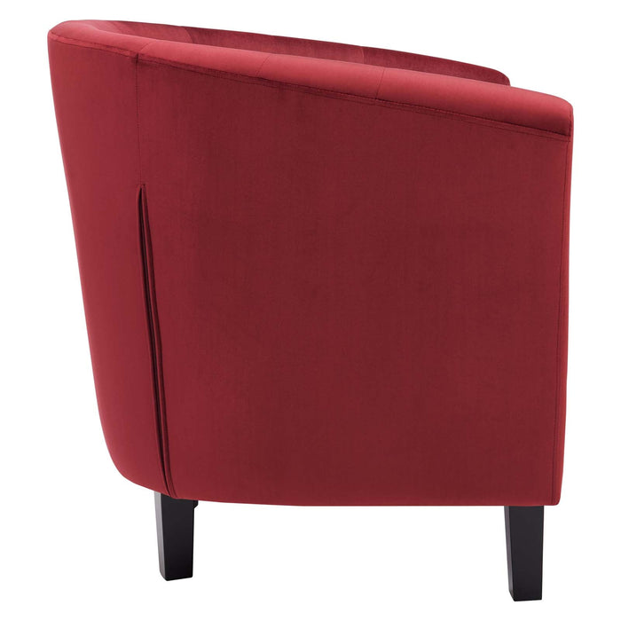 Prospect Performance Velvet Living Room Accent Armchair - Chic Barrel Back Design & Comfort