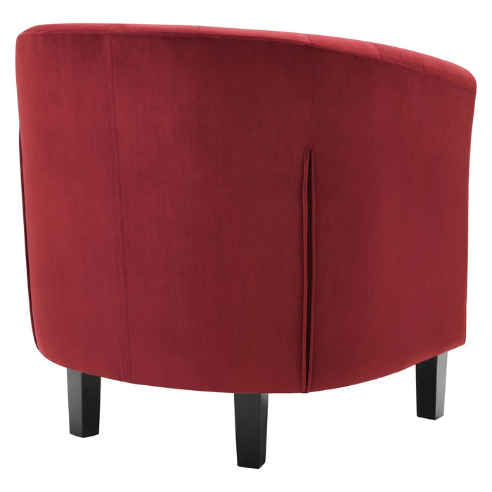 Prospect Performance Velvet Living Room Accent Armchair - Chic Barrel Back Design & Comfort
