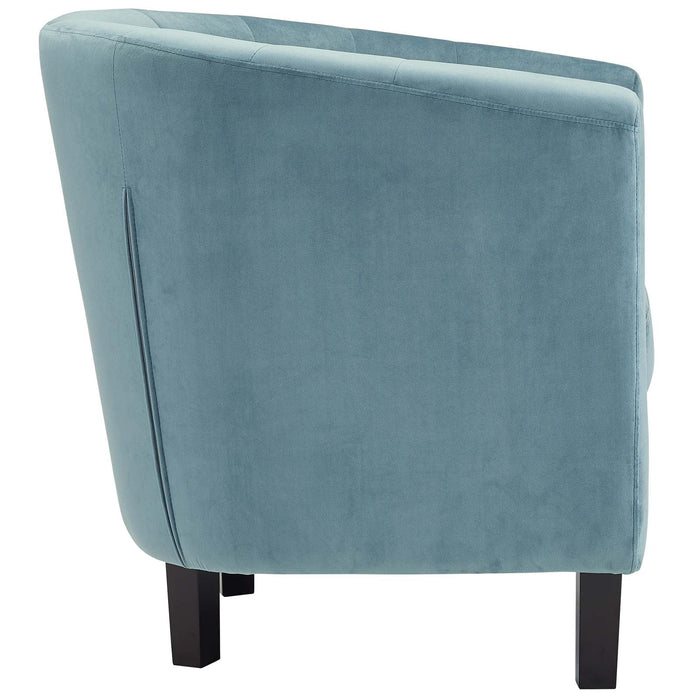 Prospect Performance Velvet Living Room Accent Armchair - Chic Barrel Back Design & Comfort