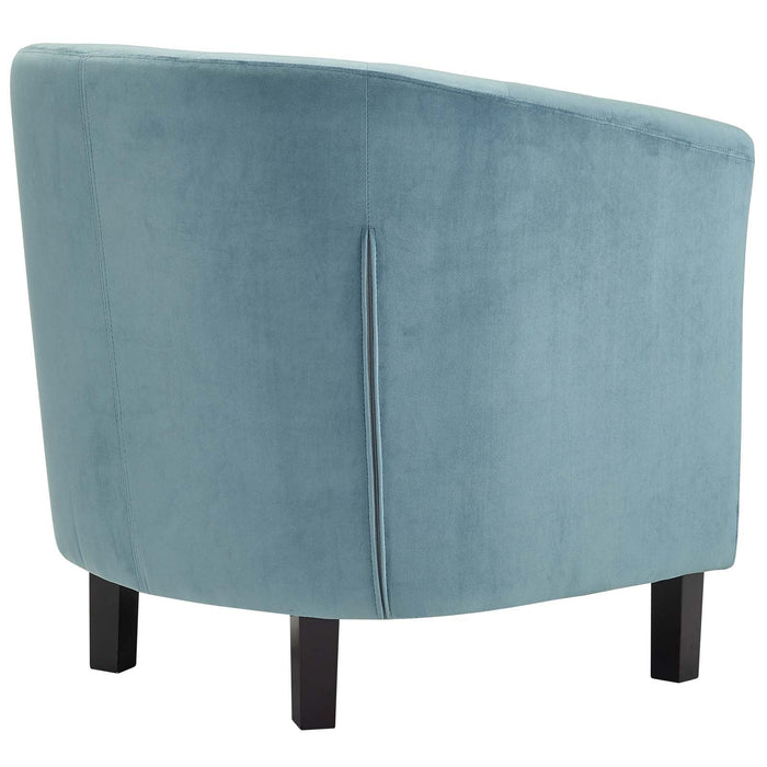 Prospect Performance Velvet Living Room Accent Armchair - Chic Barrel Back Design & Comfort