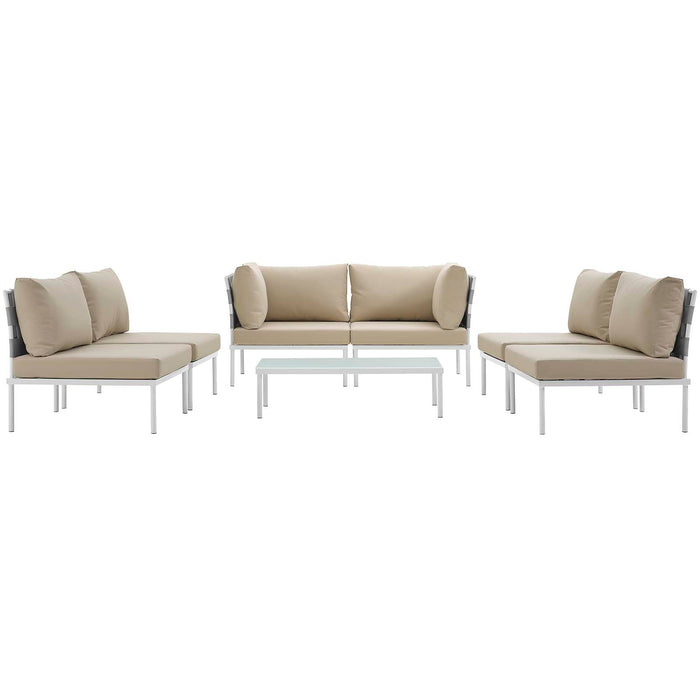 Harmony 7 Piece Outdoor Patio Aluminum Sectional Sofa Set