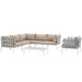 Harmony 7 Piece Outdoor Patio Aluminum Sectional Sofa Set by Modway - angle view