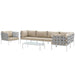 Harmony 7 Piece Outdoor Patio Aluminum Sectional Sofa Set by Modway - side view