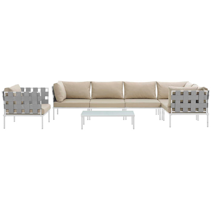 Harmony 7 Piece Outdoor Patio Aluminum Sectional Sofa Set by Modway - alternate view