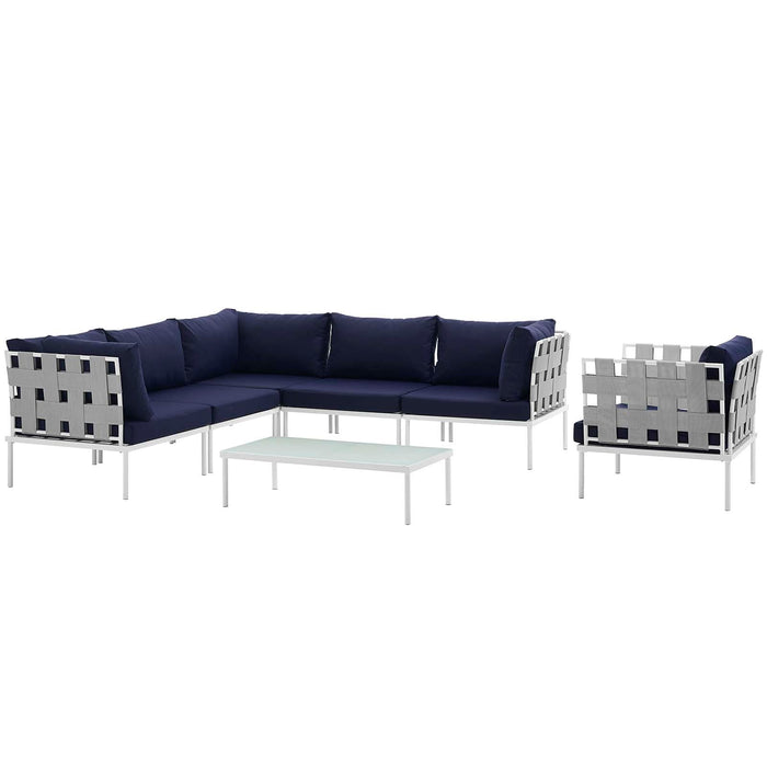 Harmony 7 Piece Outdoor Patio Aluminum Sectional Sofa Set by Modway - view 18