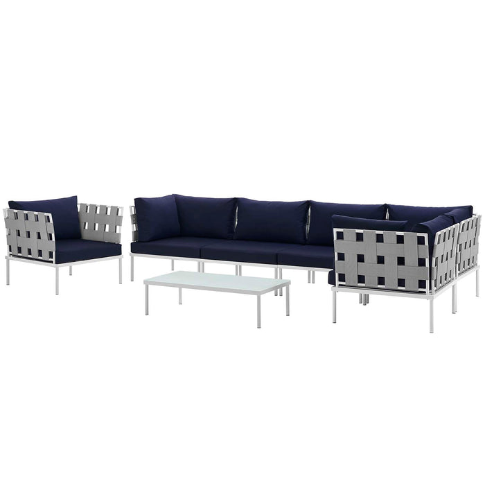 Harmony 7 Piece Outdoor Patio Aluminum Sectional Sofa Set by Modway - view 19