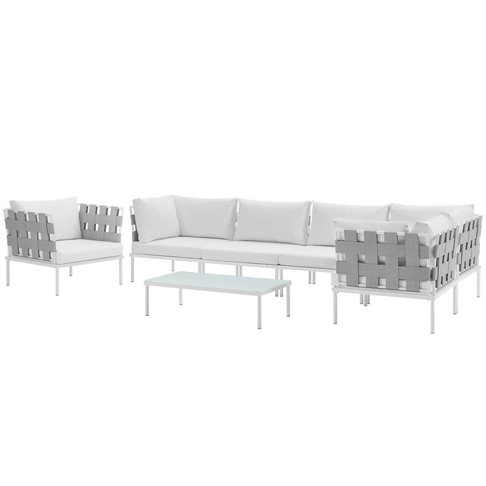Harmony 7 Piece Outdoor Patio Aluminum Sectional Sofa Set by Modway - view 27
