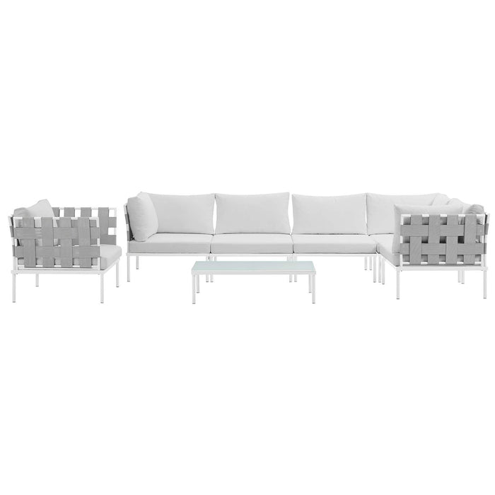 Harmony 7 Piece Outdoor Patio Aluminum Sectional Sofa Set outdoor patio furniture set seating detail