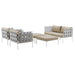 Harmony 5 Piece Outdoor Patio Aluminum Sectional Sofa Set by Modway - angle view