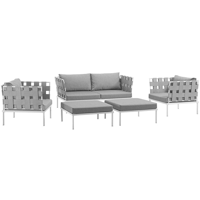 Harmony 5 Piece Outdoor Patio Aluminum Sectional Sofa Set by Modway - feature highlight