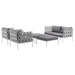 Harmony 5 Piece Outdoor Patio Aluminum Sectional Sofa Set by Modway - top view
