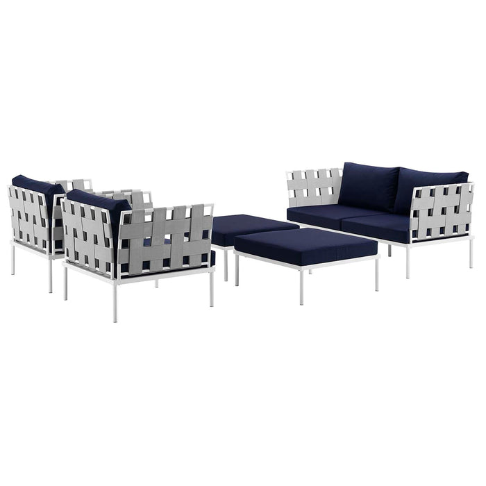 Harmony 5 Piece Outdoor Patio Aluminum Sectional Sofa Set by Modway - view 17