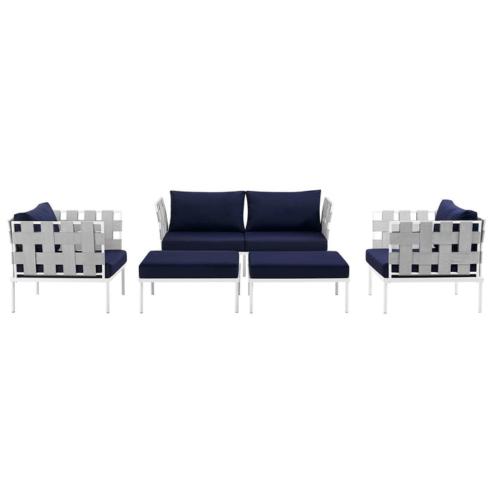 Harmony 5 Piece Outdoor Patio Aluminum Sectional Sofa Set by Modway - view 21