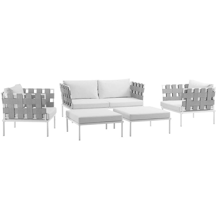 Harmony 5 Piece Outdoor Patio Aluminum Sectional Sofa Set by Modway - view 23