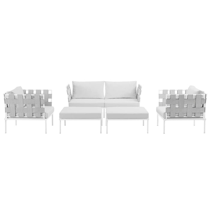 Harmony 5 Piece Outdoor Patio Aluminum Sectional Sofa Set by Modway - view 28