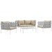 Harmony 5  Piece Outdoor Patio Aluminum Sectional Sofa Set by Modway - angle view