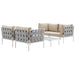 Harmony 5  Piece Outdoor Patio Aluminum Sectional Sofa Set by Modway - side view
