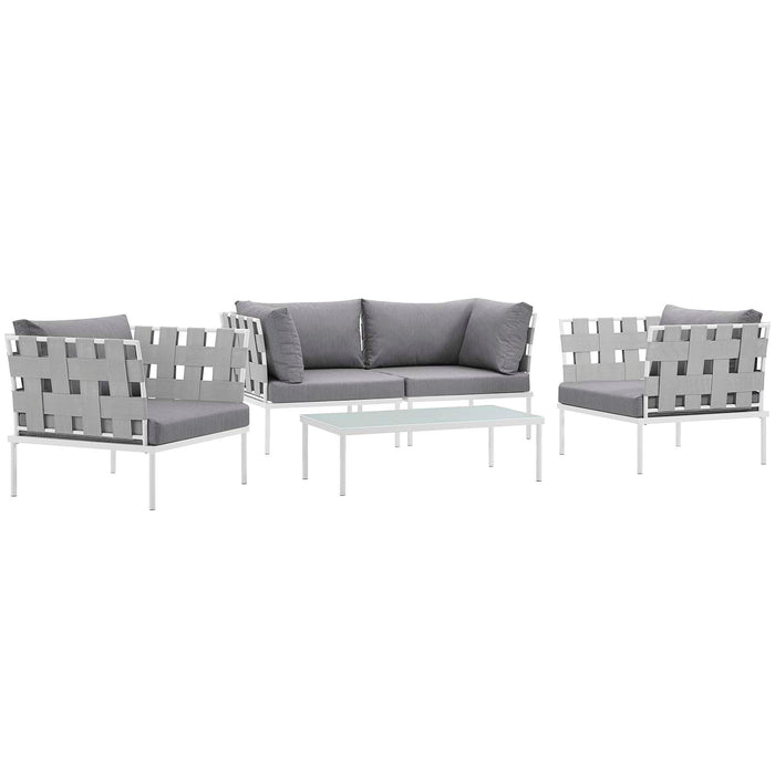 Harmony 5  Piece Outdoor Patio Aluminum Sectional Sofa Set by Modway - feature highlight