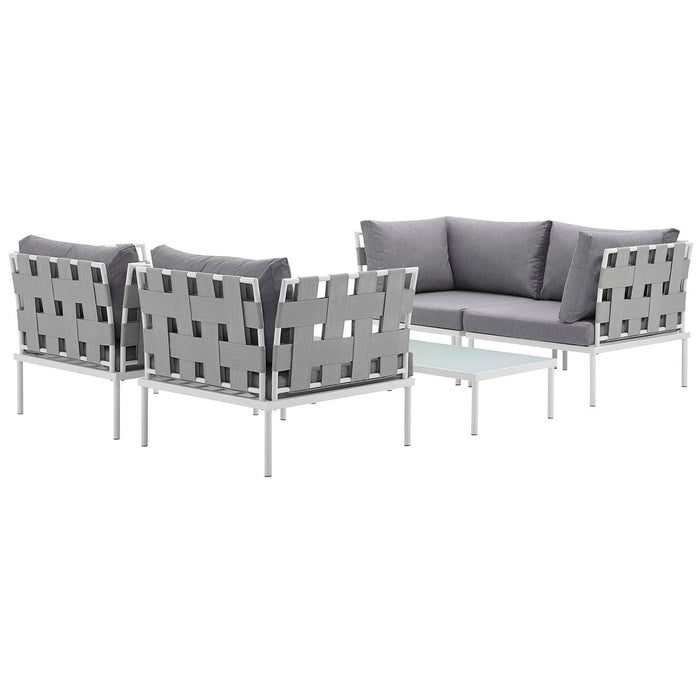 Harmony 5  Piece Outdoor Patio Aluminum Sectional Sofa Set by Modway - top view