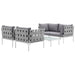 Harmony 5  Piece Outdoor Patio Aluminum Sectional Sofa Set by Modway - top view