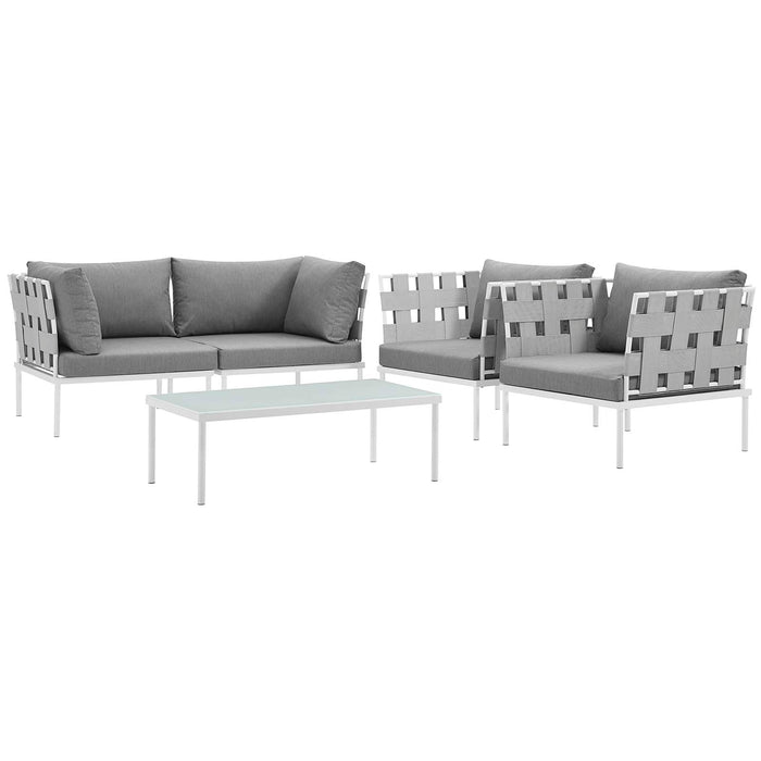 Harmony 5  Piece Outdoor Patio Aluminum Sectional Sofa Set by Modway - interior view
