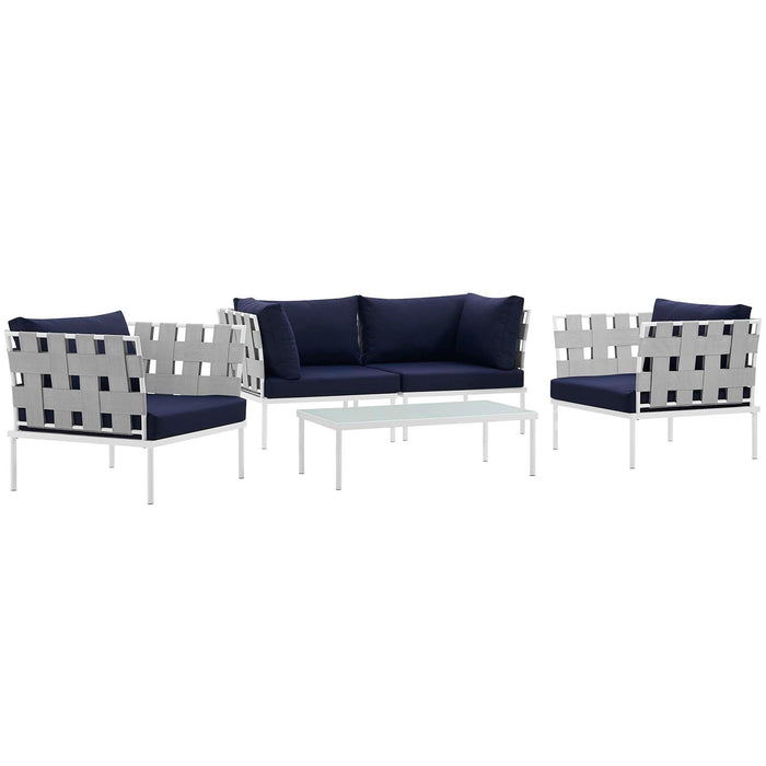 Harmony 5  Piece Outdoor Patio Aluminum Sectional Sofa Set by Modway - view 16