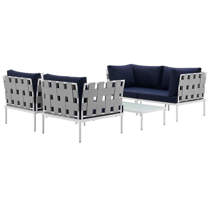 Harmony 5  Piece Outdoor Patio Aluminum Sectional Sofa Set by Modway - view 17