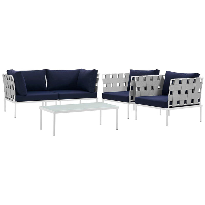 Harmony 5  Piece Outdoor Patio Aluminum Sectional Sofa Set by Modway - view 18